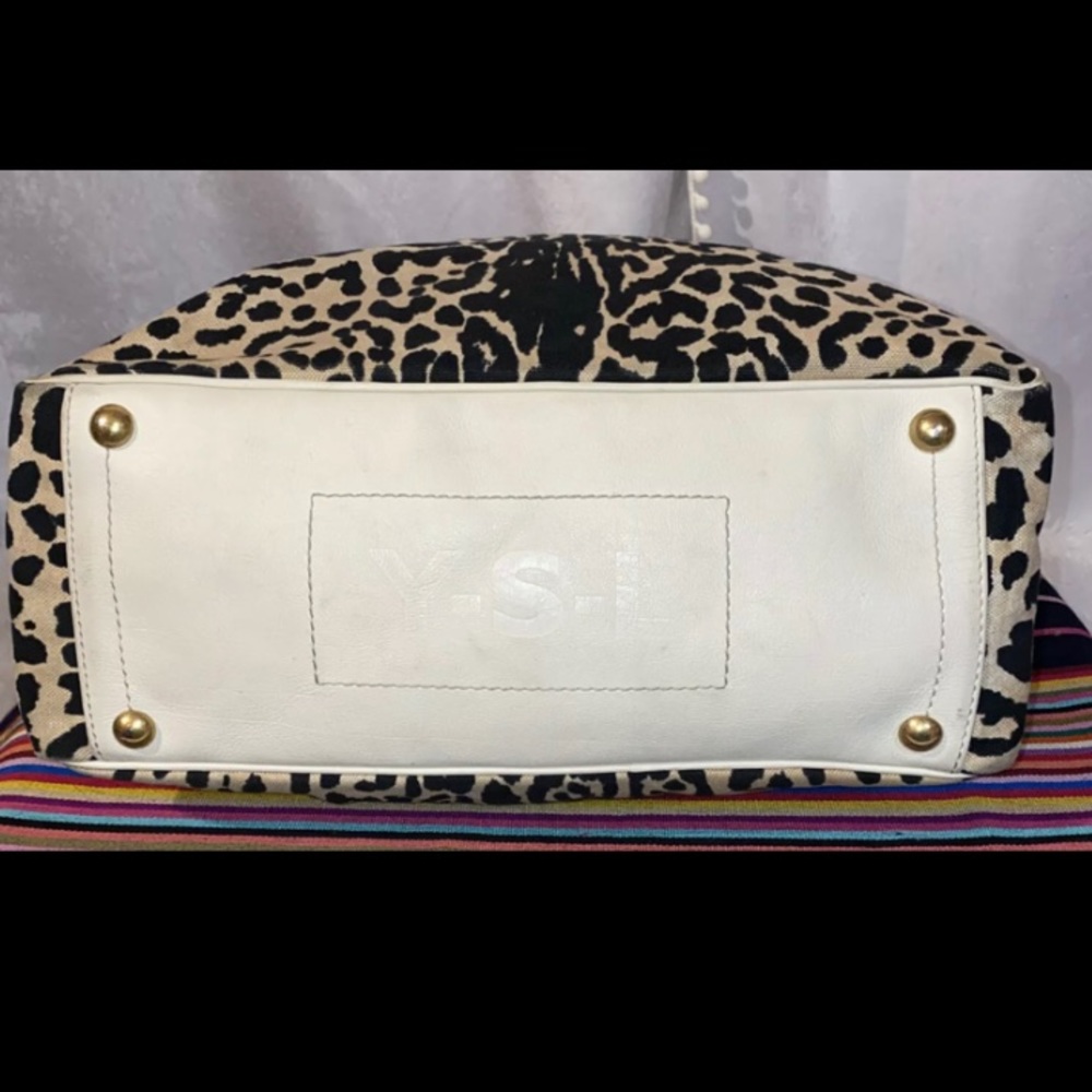 Authentic Vintage Yves Saint Laurent YSL Leopard Print Maxi Tote Bag Rare - Picture 10 of 14